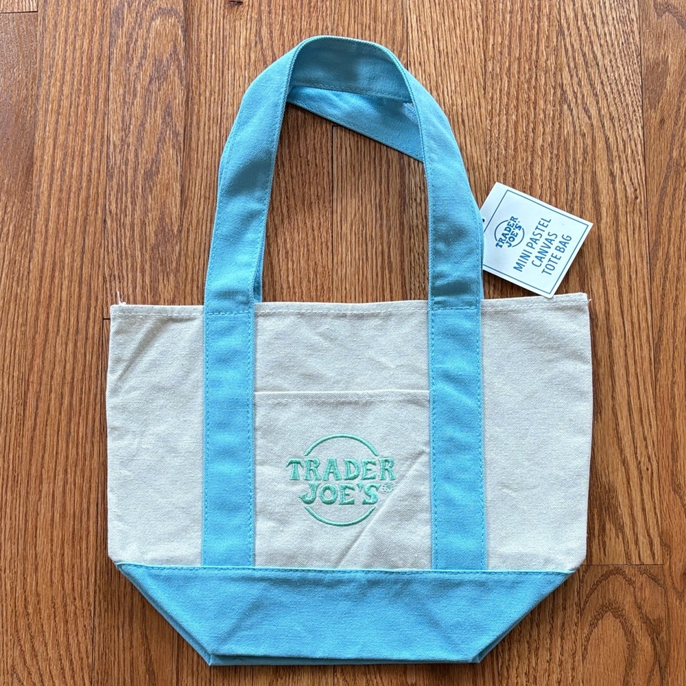 Trader Joe’s Blue and Cream Mini Tote Bag